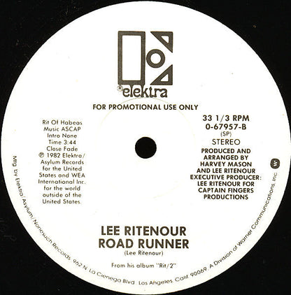 Lee Ritenour : Cross My Heart / Road Runner (12", Promo)