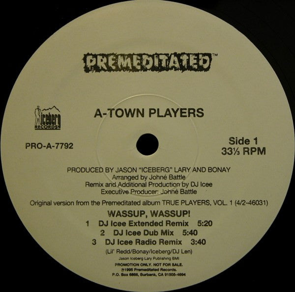 A-Town Players : Wassup, Wassup! (12", Promo)