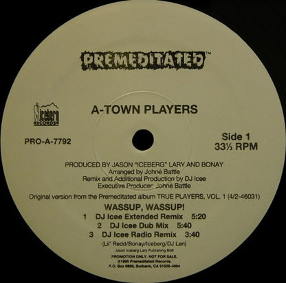 A-Town Players : Wassup, Wassup! (12", Promo)