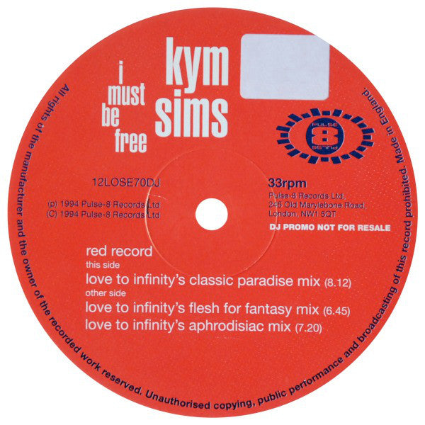 Kym Sims : I Must Be Free (2x12", Promo)