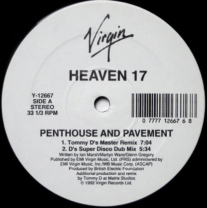 Heaven 17 : Penthouse And Pavement - The Tommy D Remixes (12", Single)
