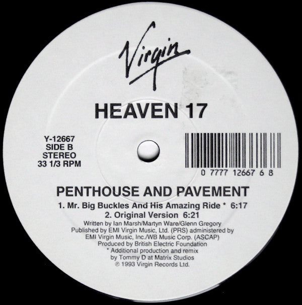 Heaven 17 : Penthouse And Pavement - The Tommy D Remixes (12", Single)