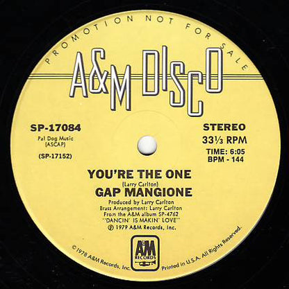 Gap Mangione : Dancin' Is Makin' Love (12", Promo)