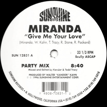 Miranda (3) : Give Me Your Love (12")