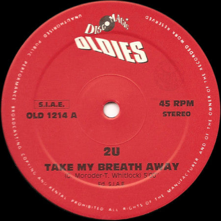 2U / Kris Isak : Take My Breath Away / Wicked Game (12", Comp)