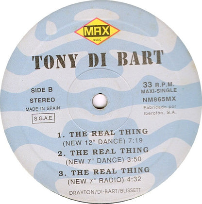 Tony Di Bart : The Real Thing (12", Maxi)
