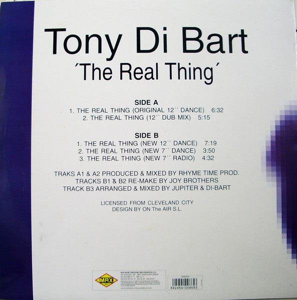 Tony Di Bart : The Real Thing (12", Maxi)