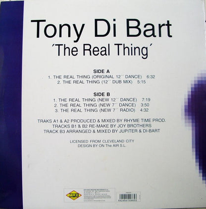 Tony Di Bart : The Real Thing (12", Maxi)
