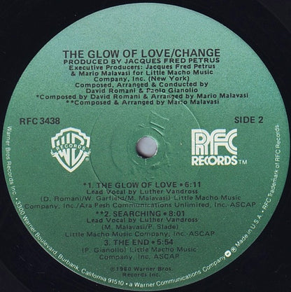 Change : The Glow Of Love (LP, Album, Los)