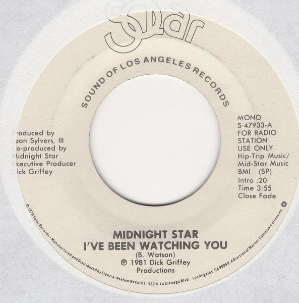 Midnight Star : I've Been Watching You (7", Single, Mono, Promo)
