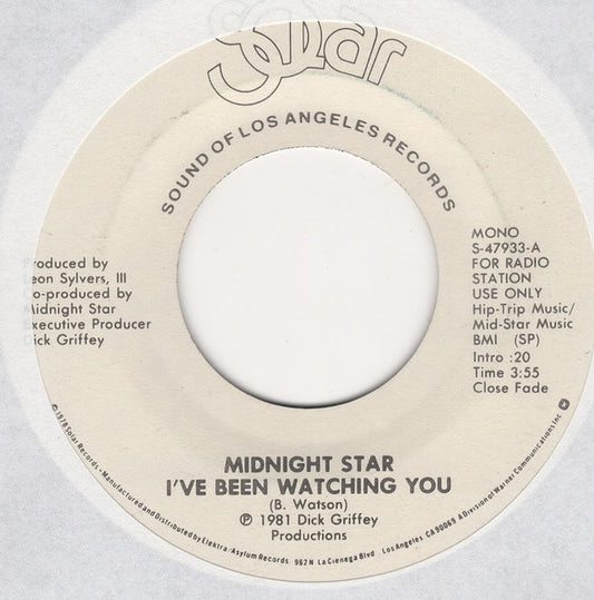 Midnight Star : I've Been Watching You (7", Single, Mono, Promo)