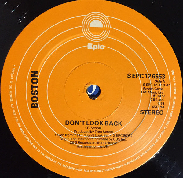 Boston : Don't Look Back  (12", Single, Ltd)
