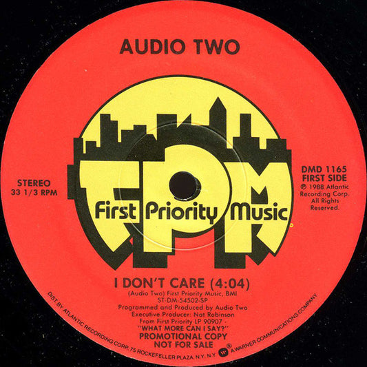 Audio Two : I Don't Care (12", Promo)