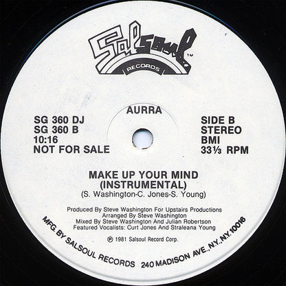 Aurra : Make Up Your Mind (12", Promo)