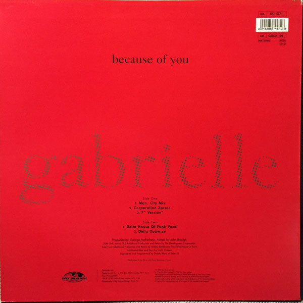 Gabrielle : Because Of You (12", Single)
