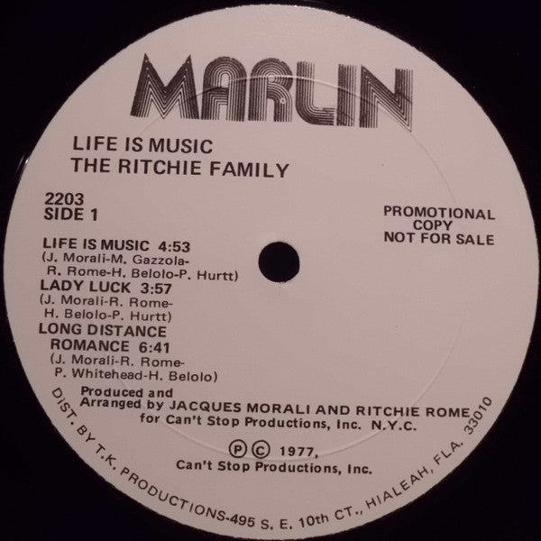 The Ritchie Family : Life Is Music (LP, Album, Promo, Gat)