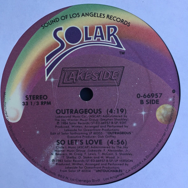 Lakeside : Outrageous (12")