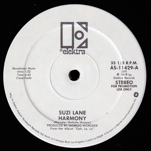 Suzi Lane : Harmony / Ooh, La, La (12", Promo)