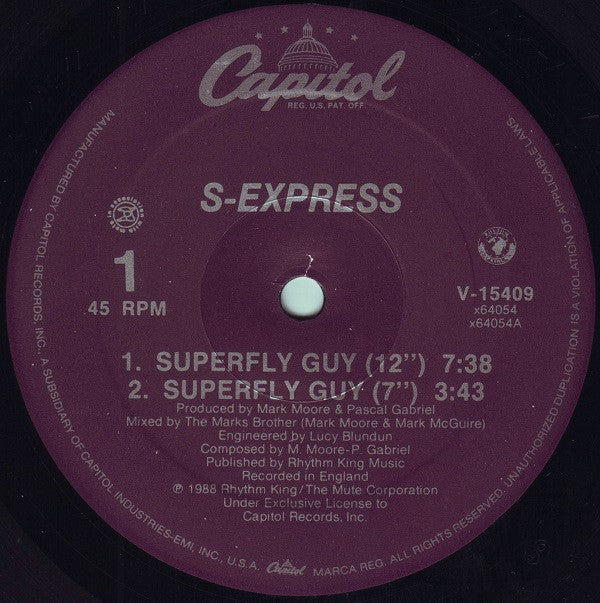 S'Express : Superfly Guy (12", Pur)