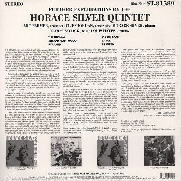 The Horace Silver Quintet : Further Explorations (LP, Album, Ltd, RE, 180)