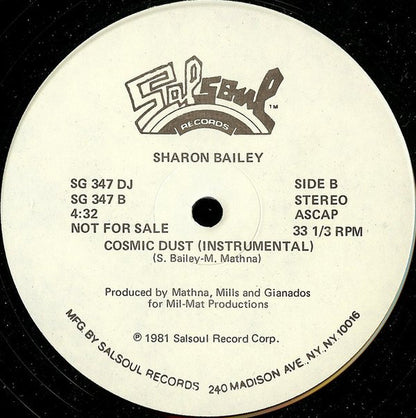 Sharon Bailey : Cosmic Dust (12", Single, Promo)