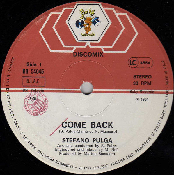 Stefano Pulga : Come Back / Alone Again (12", Maxi)