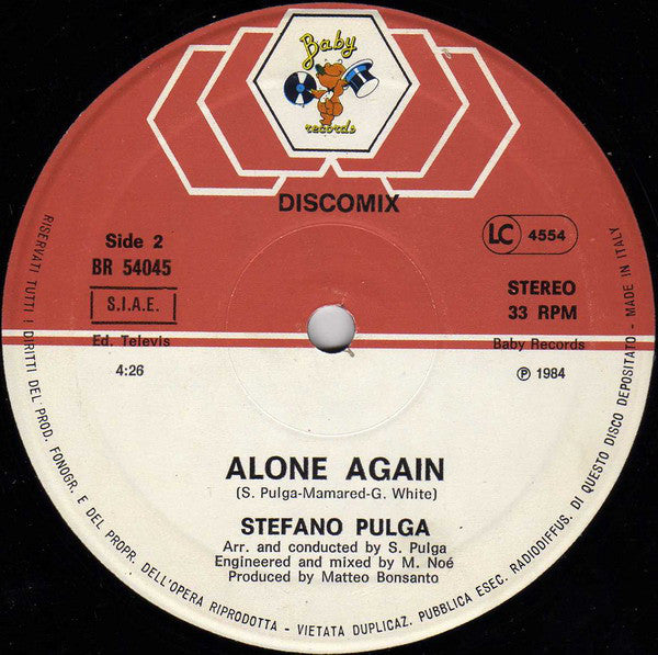 Stefano Pulga : Come Back / Alone Again (12", Maxi)