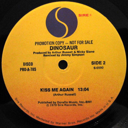 Dinosaur : Kiss Me Again (12", Promo)
