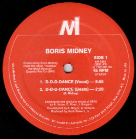 Boris Midney : D-D-D-Dance (12", Red)