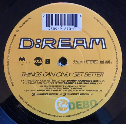 D:Ream : Things Can Only Get Better (12")