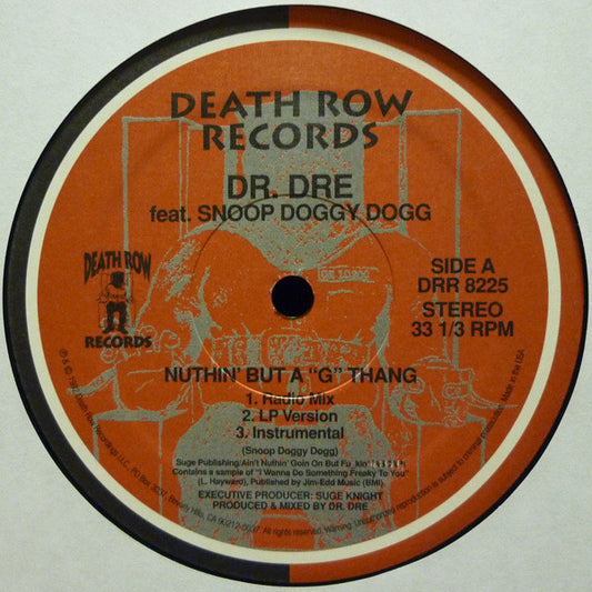Dr. Dre Feat. Snoop Doggy Dogg* : Nuthin' But A "G" Thang (12", RE)