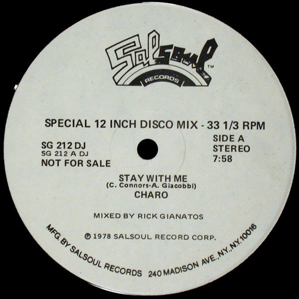 Charo : Stay With Me (12", Single, Promo)