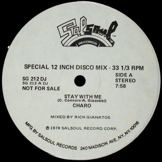 Charo : Stay With Me (12", Single, Promo)