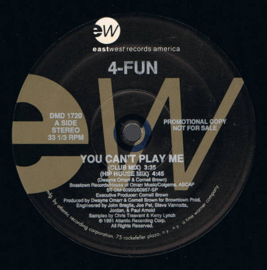 4-Fun : You Can't Play Me (12", Promo)