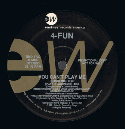 4-Fun : You Can't Play Me (12", Promo)