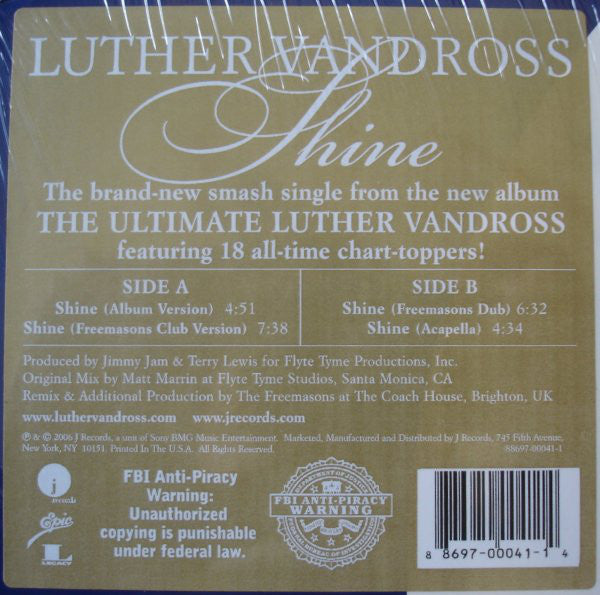 Luther Vandross : Shine (12")