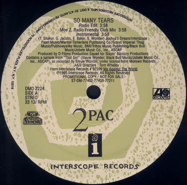2Pac : So Many Tears (12", Promo)