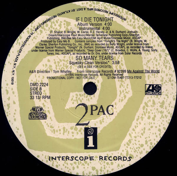 2Pac : So Many Tears (12", Promo)