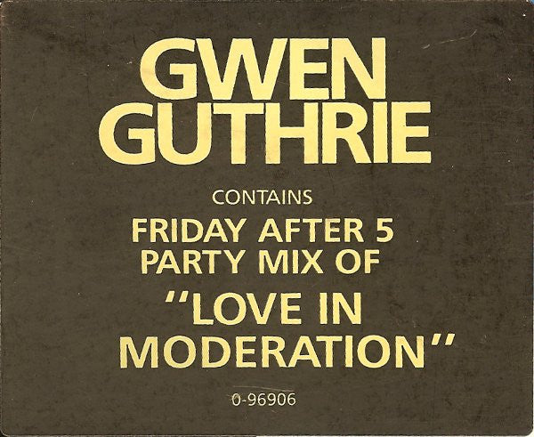 Gwen Guthrie : Love In Moderation (12", Single)