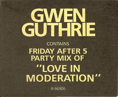 Gwen Guthrie : Love In Moderation (12", Single)
