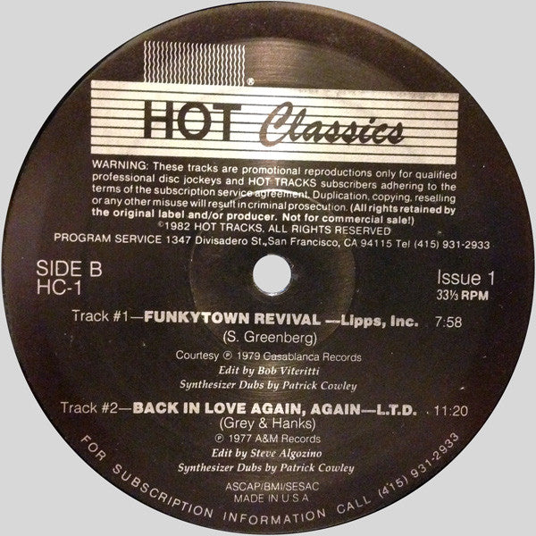 Various : Hot Classics, Issue 1 (12", EP, Comp, Promo)