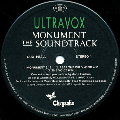 Ultravox : Monument The Soundtrack (LP, Album)