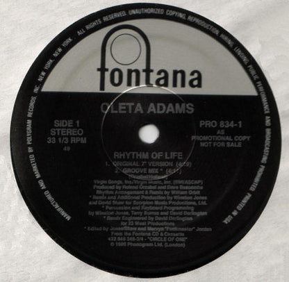Oleta Adams : Rhythm Of Life (12", Promo)