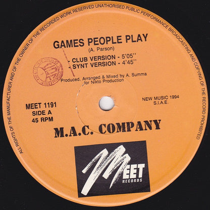 M.A.C. Company : Games People Play (12")
