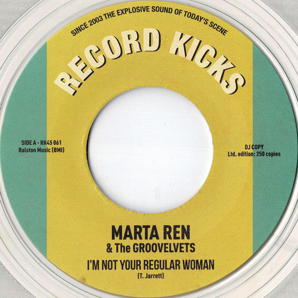 Marta Ren & The Groovelvets : I’m Not Your Regular Woman / Be Ma Fela (7", Ltd, RE, RP, Cle)