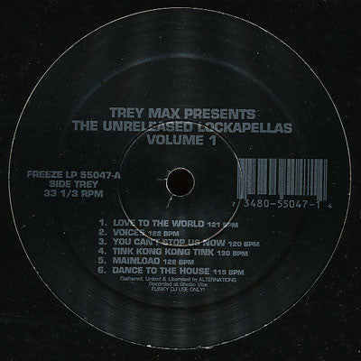 Trey Max / Jason Nevins : The Unreleased Lockapellas Volume 1 / The Unreleased Accapellas Volume 1 (LP)