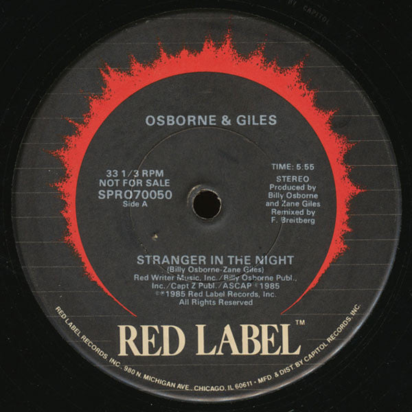 Osborne & Giles : Stranger In The Night (12", Promo)