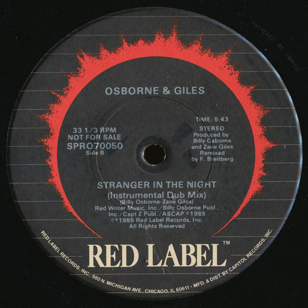 Osborne & Giles : Stranger In The Night (12", Promo)
