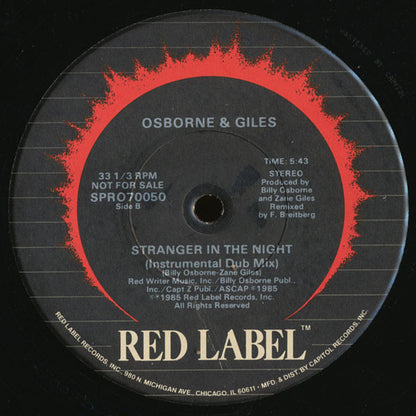 Osborne & Giles : Stranger In The Night (12", Promo)