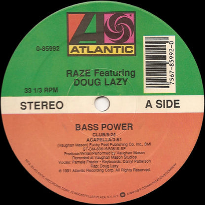 Raze Featuring Doug Lazy : Bass Power (12")